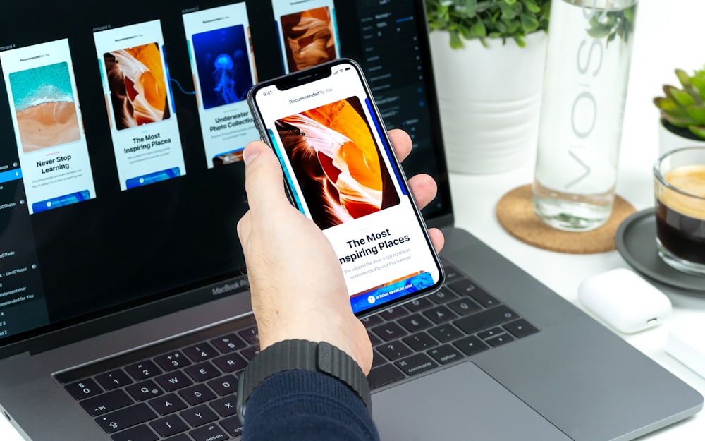 Three phone screens fanned out, checklist and photo-capture flows